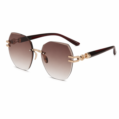 Hattie | Oversized Gradient Sunglasses with Gold-Tone Detail