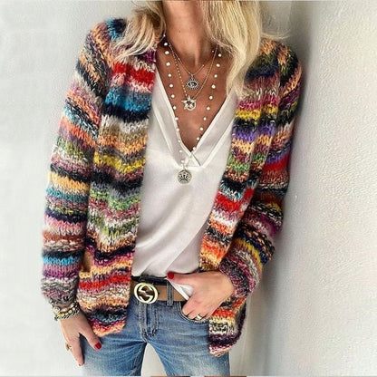 Odile | Multicolour Open Front Knit Cardigan