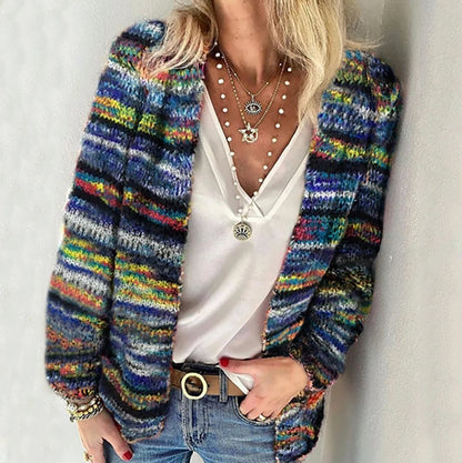 Odile | Multicolour Open Front Knit Cardigan