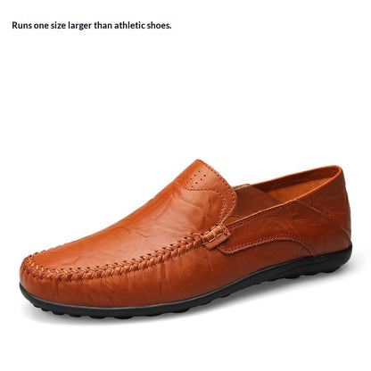 Albie | Genuine Leather Moc Toe Slip-On Loafers