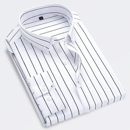 Seb | Striped Slim Fit Long Sleeve Cotton Shirt