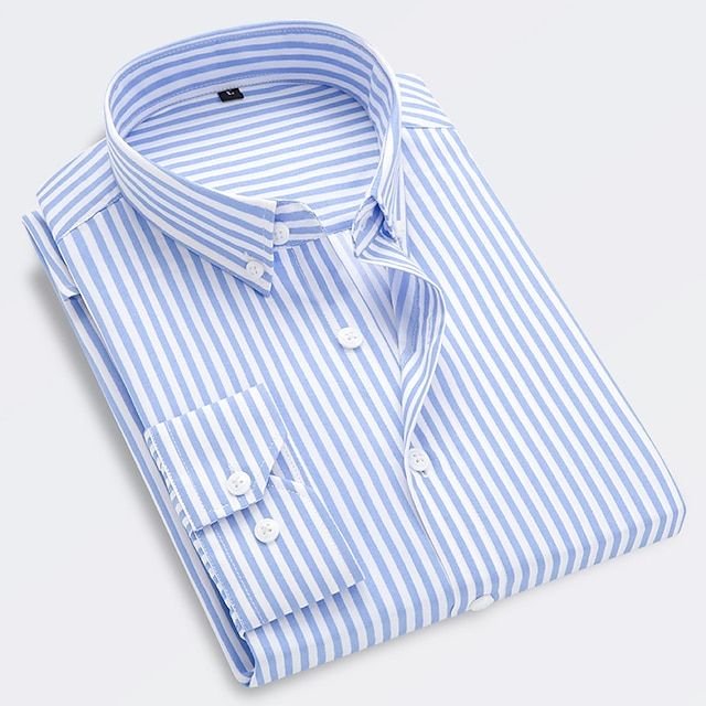 Seb | Striped Slim Fit Long Sleeve Cotton Shirt