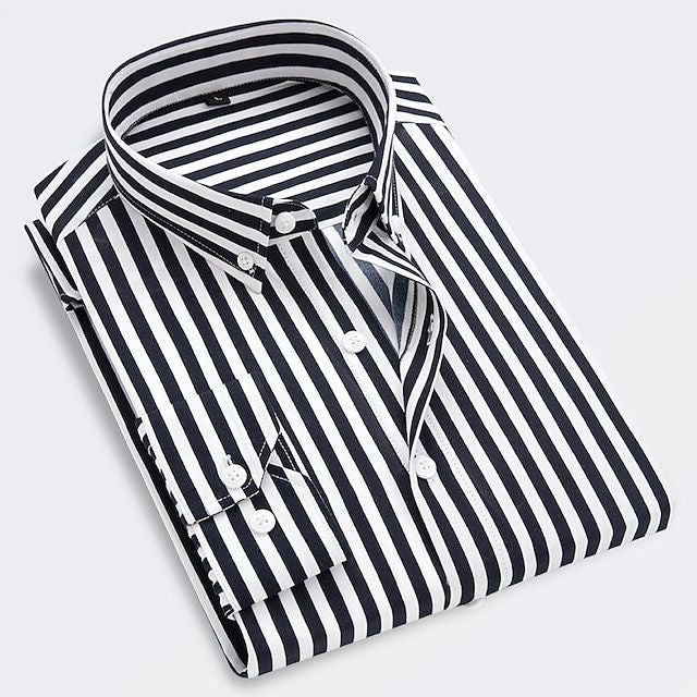 Seb | Striped Slim Fit Long Sleeve Cotton Shirt