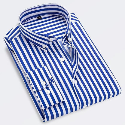 Seb | Striped Slim Fit Long Sleeve Cotton Shirt