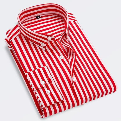 Seb | Striped Slim Fit Long Sleeve Cotton Shirt