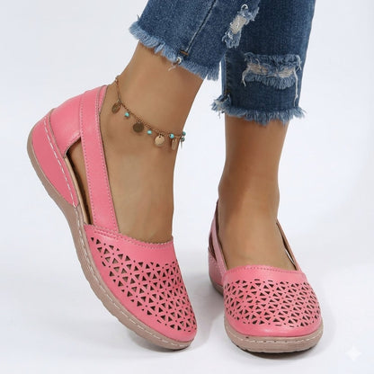 Sophie | Breathable Perforated Slip-On Flat Shoes