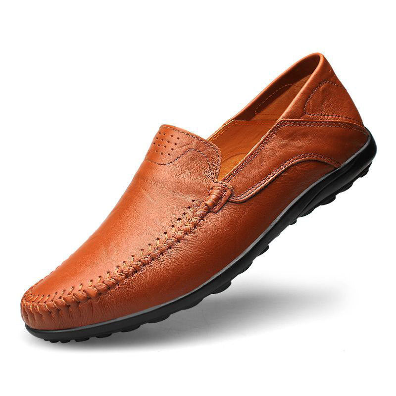 Albie | Genuine Leather Moc Toe Slip-On Loafers