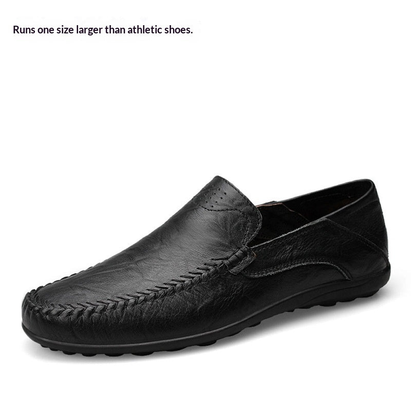 Albie | Genuine Leather Moc Toe Slip-On Loafers