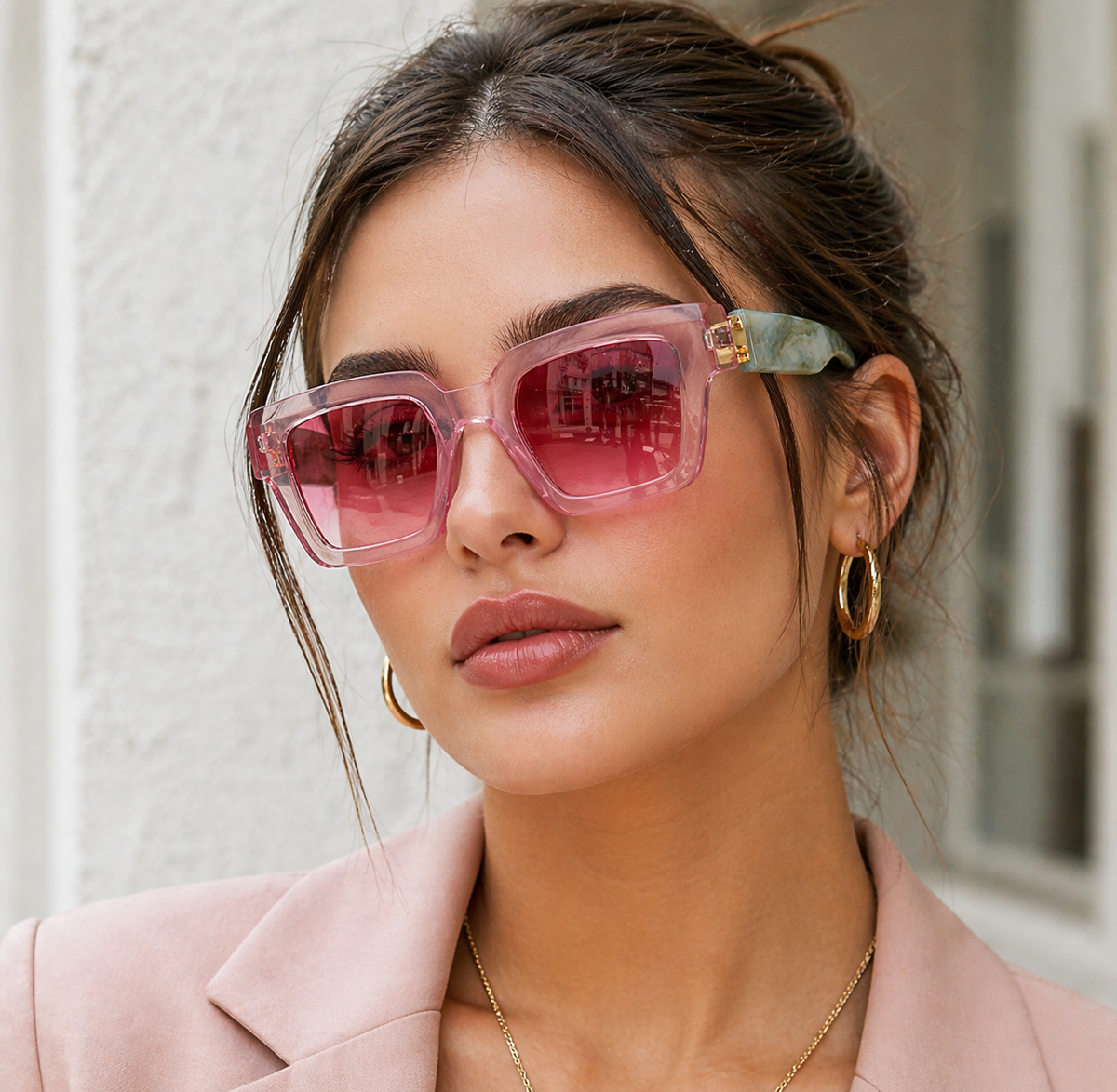 Clementine | Oversized Square Sunglasses with Tinted Lenses