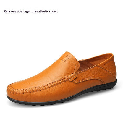 Albie | Genuine Leather Moc Toe Slip-On Loafers