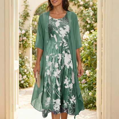 Nell | Floral Print Chiffon Two Piece Set