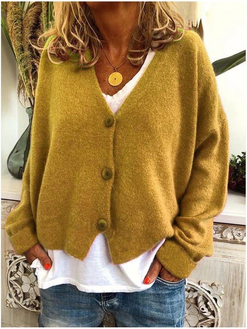 Calla | V-Neck Button Up Knit Cardigan