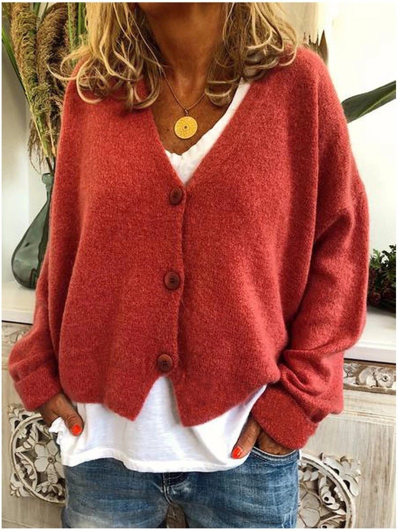 Calla | V-Neck Button Up Knit Cardigan