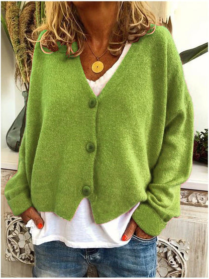 Calla | V-Neck Button Up Knit Cardigan