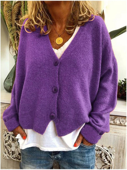 Calla | V-Neck Button Up Knit Cardigan