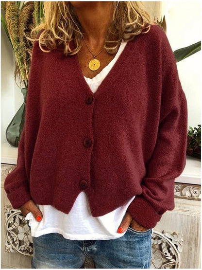 Calla | V-Neck Button Up Knit Cardigan
