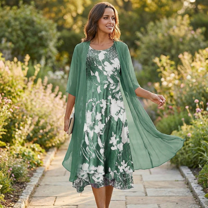 Nell | Floral Print Chiffon Two Piece Set