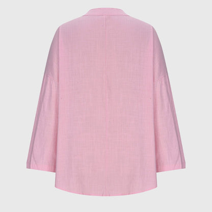 Lorelei | V-Neck Long Sleeve Linen Tunic Shirt
