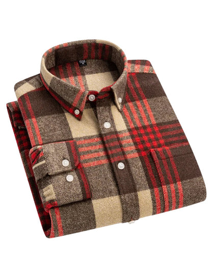 Zach | Relaxed Fit Checked Cotton Button Down Shirt
