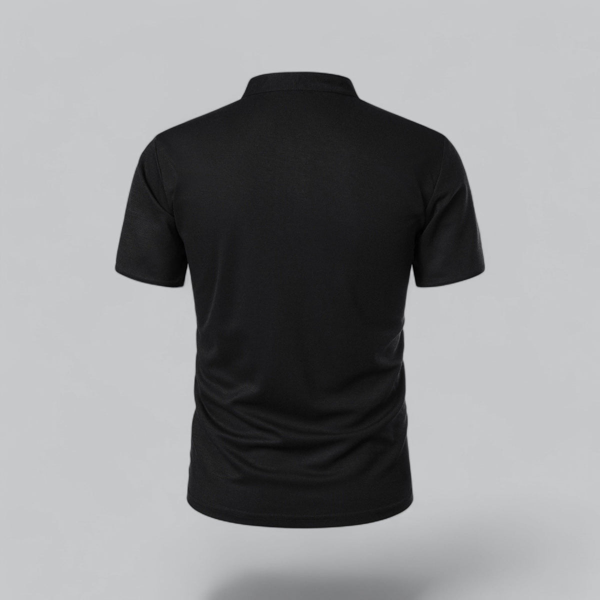 Lachlan | Cotton Mandarin Collar Three Button Polo Shirt