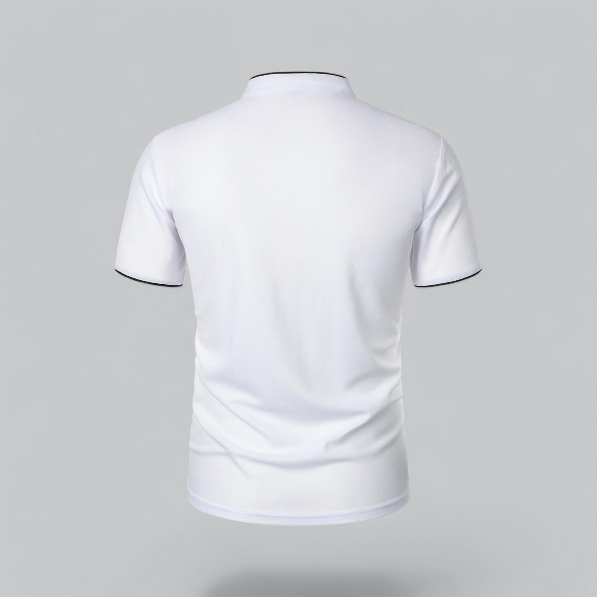 Lachlan | Cotton Mandarin Collar Three Button Polo Shirt