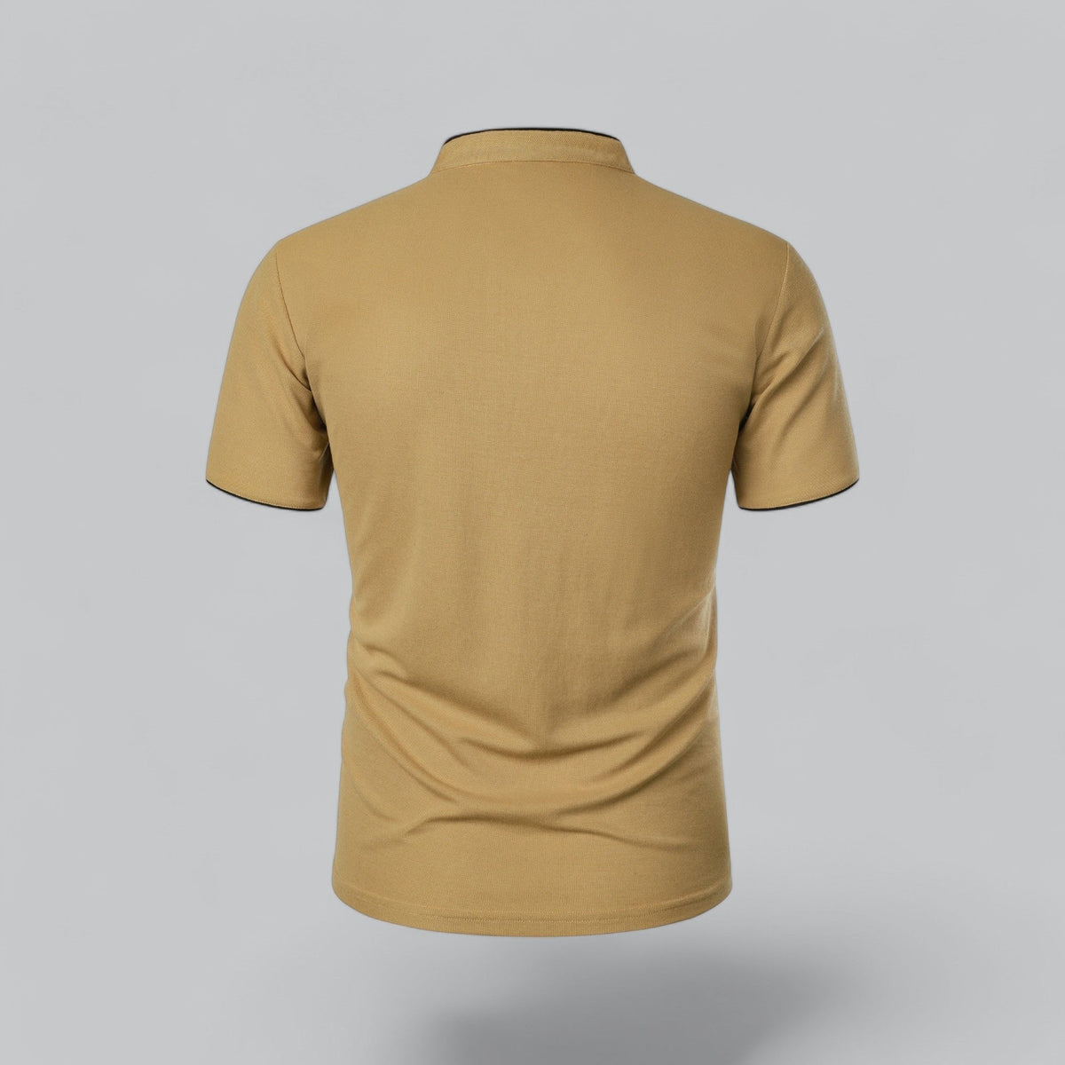 Lachlan | Cotton Mandarin Collar Three Button Polo Shirt