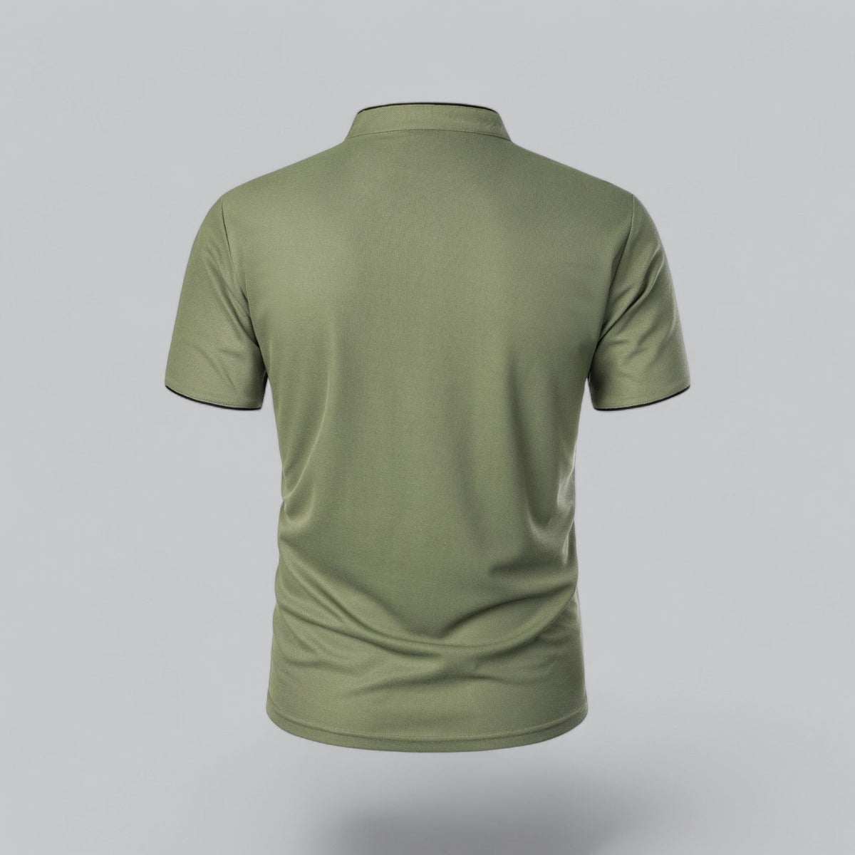 Lachlan | Cotton Mandarin Collar Three Button Polo Shirt