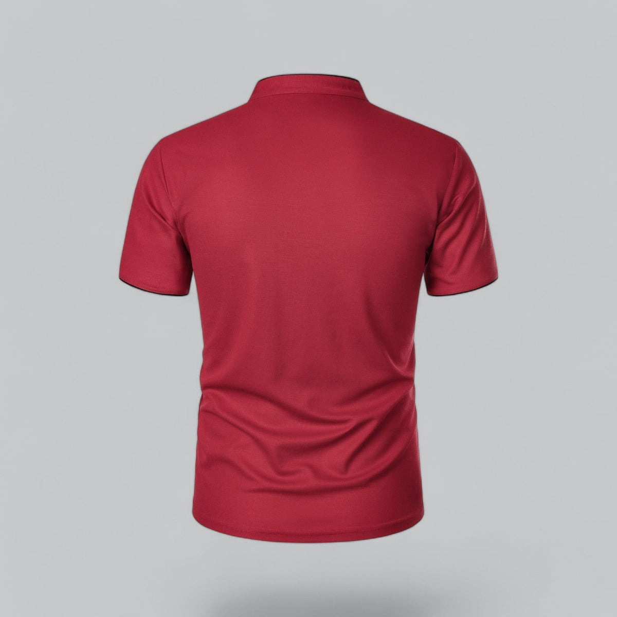 Lachlan | Cotton Mandarin Collar Three Button Polo Shirt