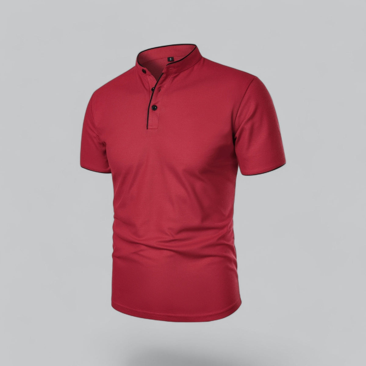 Lachlan | Cotton Mandarin Collar Three Button Polo Shirt