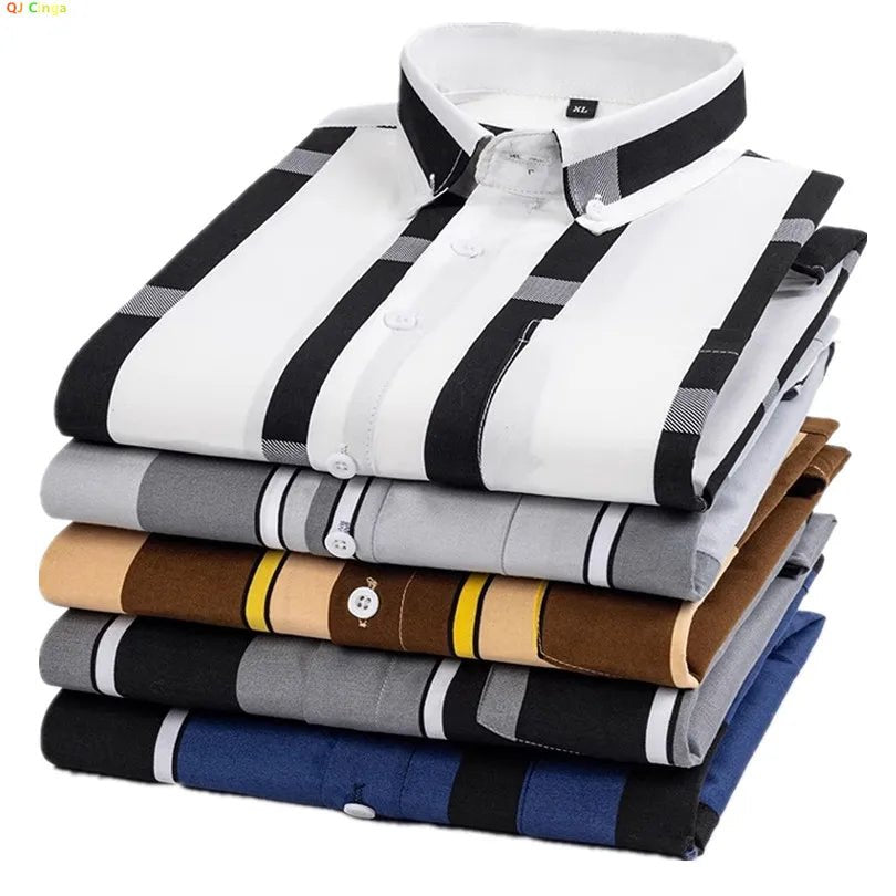 Theo | Striped Long Sleeve Cotton Button Up Shirt