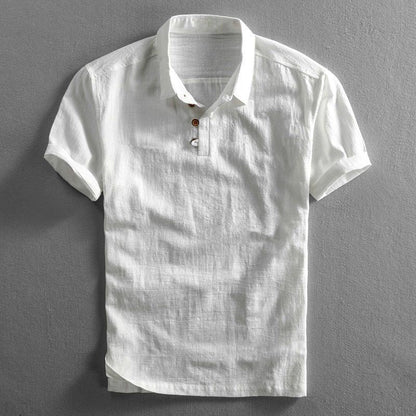 Jasper | Linen Short Sleeve Regular Fit Polo Shirt
