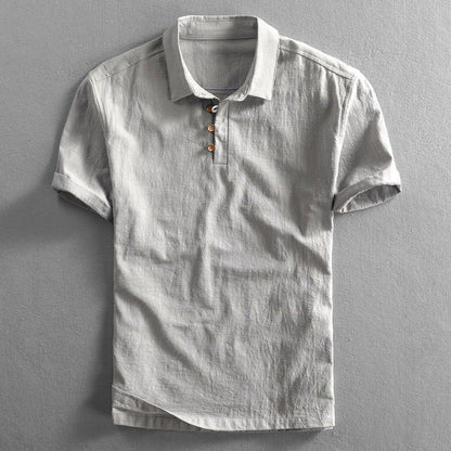 Jasper | Linen Short Sleeve Regular Fit Polo Shirt
