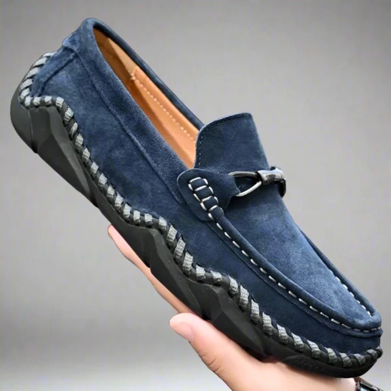 Dane | Suede Buckle Stitch Detail Driving Loafers