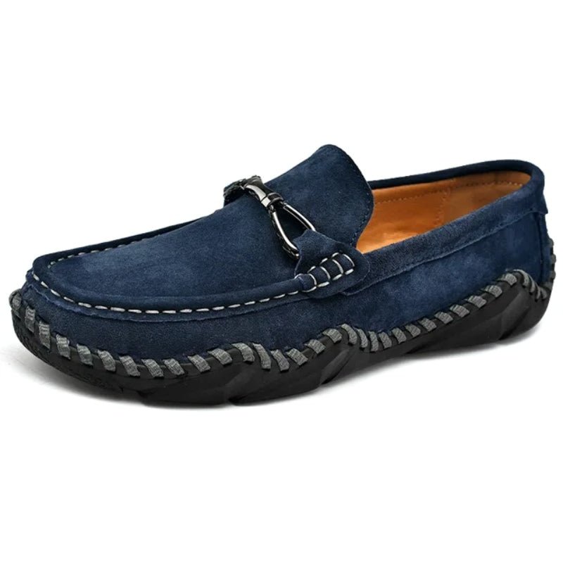 Dane | Suede Buckle Stitch Detail Driving Loafers