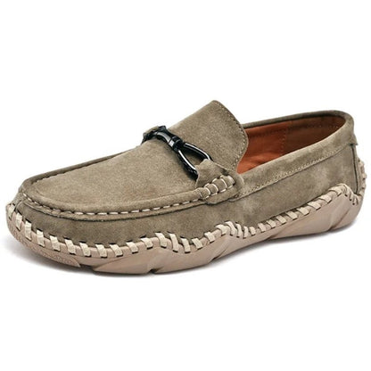 Dane | Suede Buckle Stitch Detail Driving Loafers