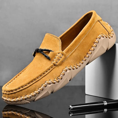 Dane | Suede Buckle Stitch Detail Driving Loafers