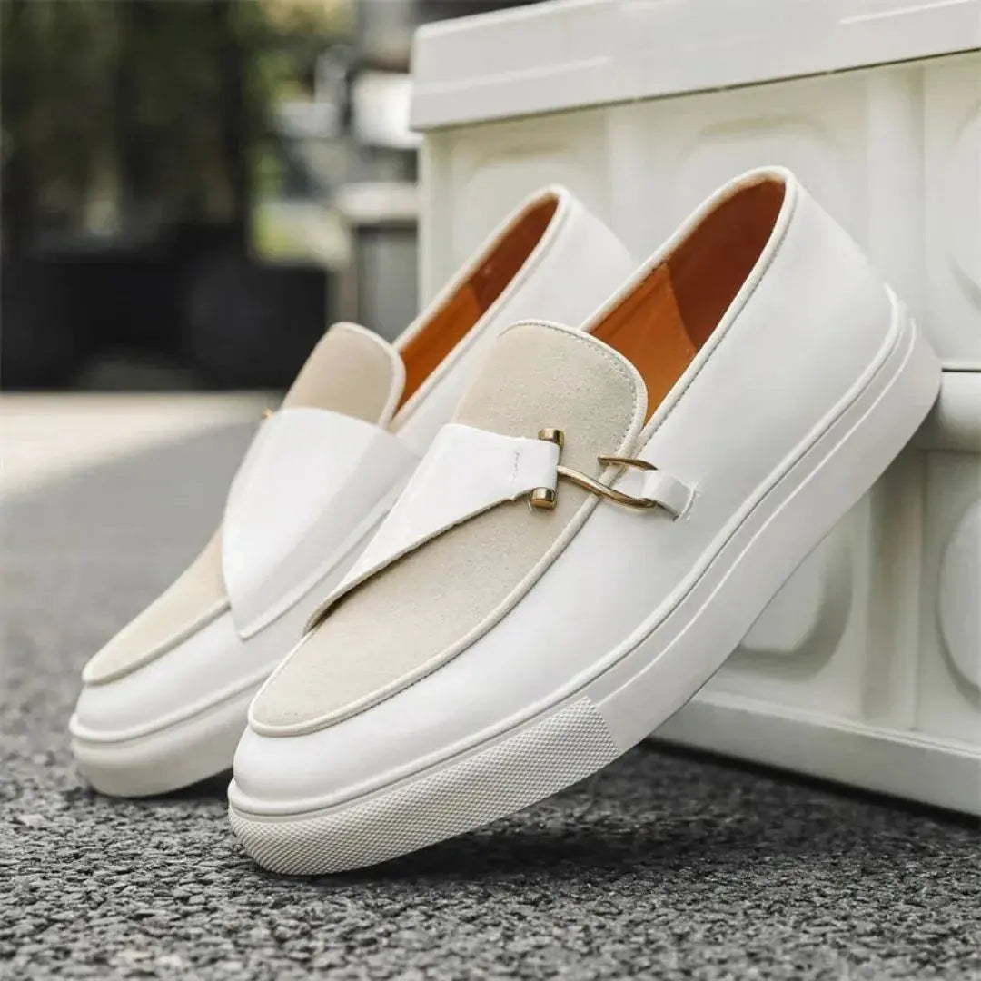 Emmett | Two-Tone Platform Buckle Loafers