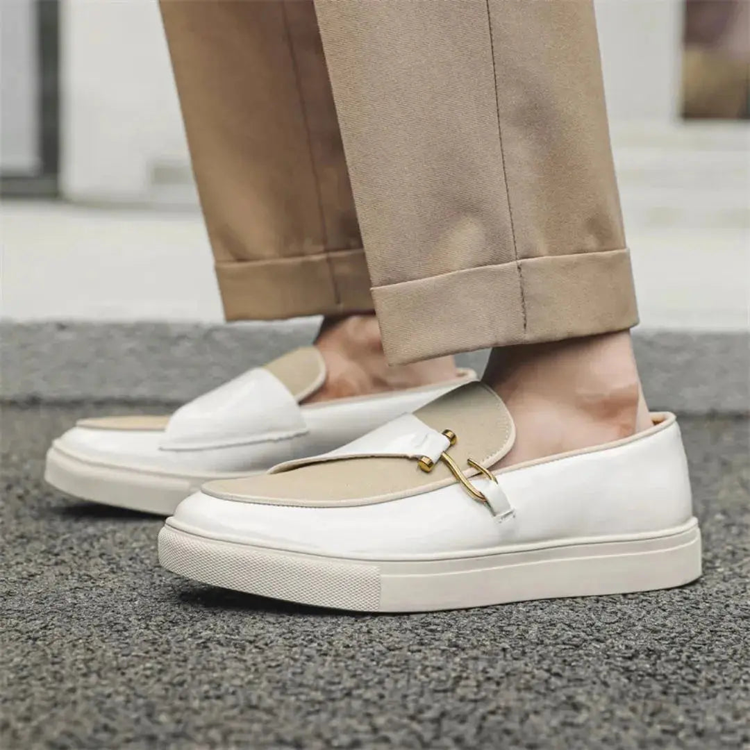 Emmett | Two-Tone Platform Buckle Loafers