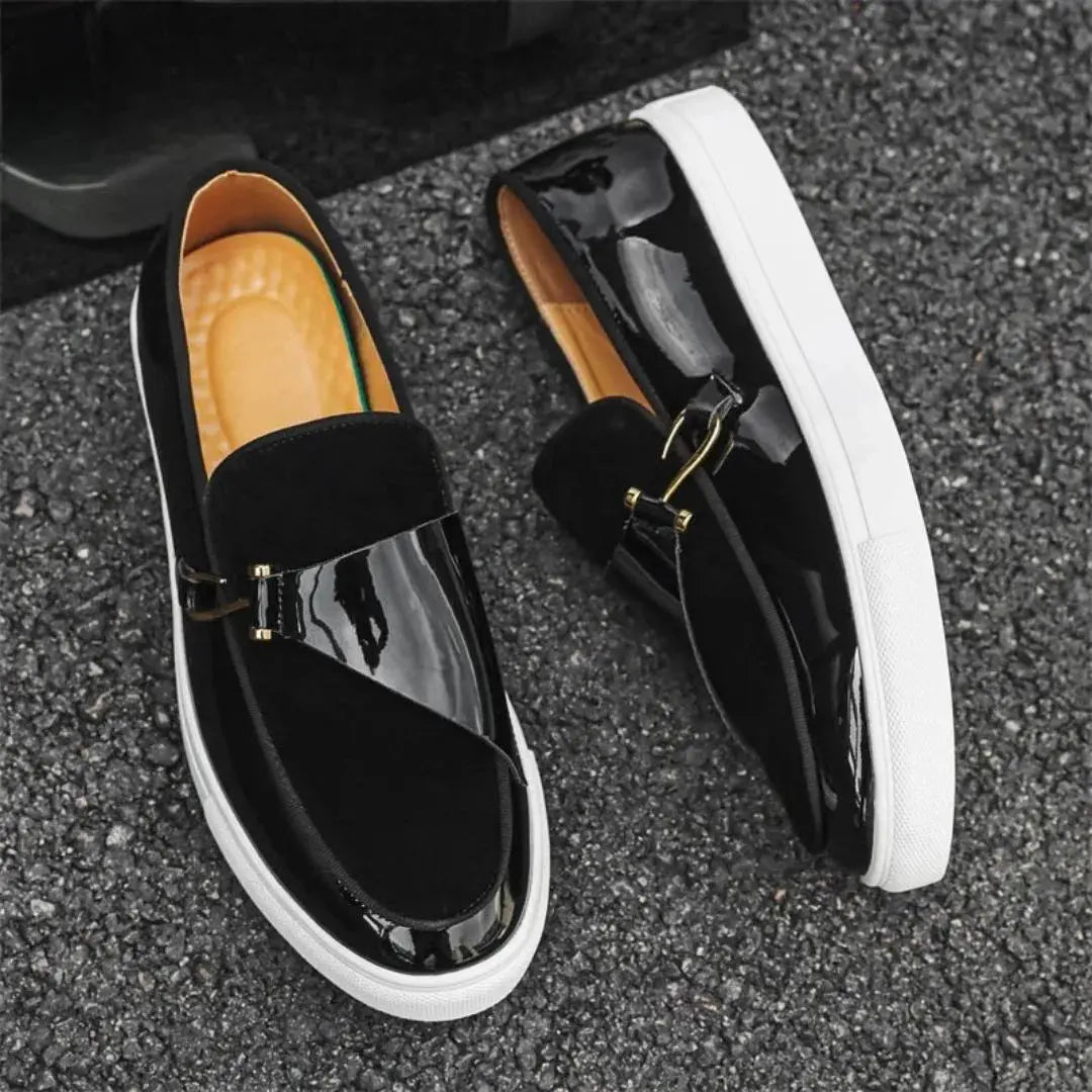 Emmett | Two-Tone Platform Buckle Loafers