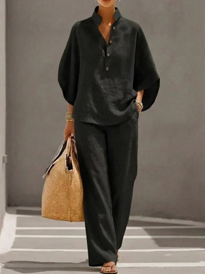 Tilly | Batwing Sleeve Top and Wide Leg Pants Set