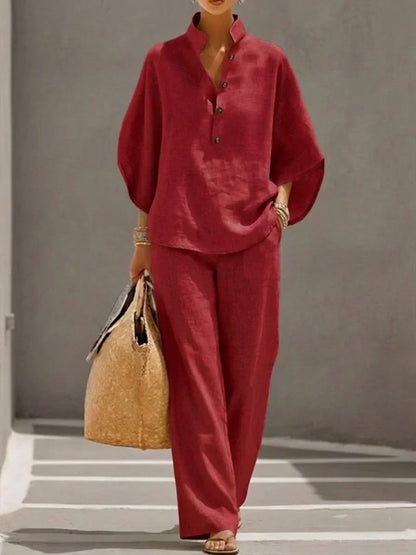 Tilly | Batwing Sleeve Top and Wide Leg Pants Set