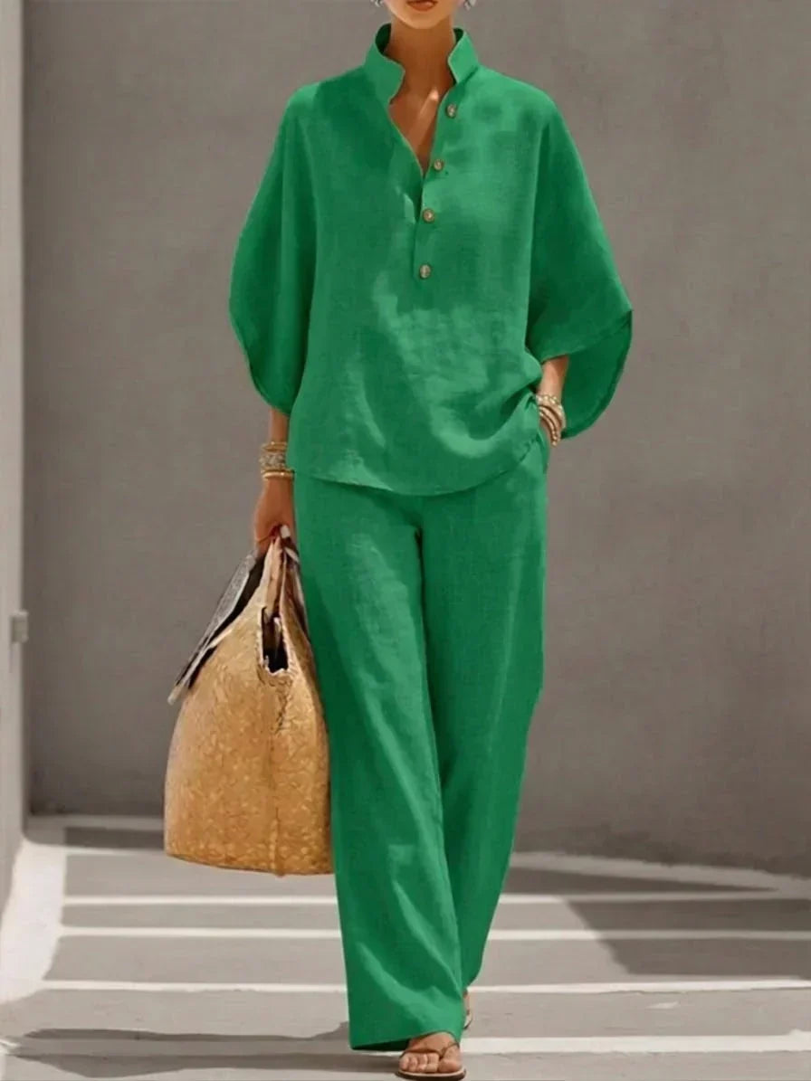 Tilly | Batwing Sleeve Top and Wide Leg Pants Set