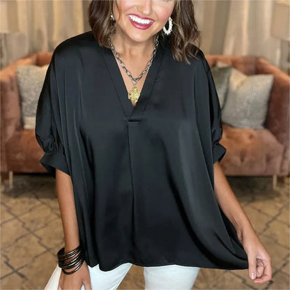 Keira | Elegant Classic Silk Satin Blouse
