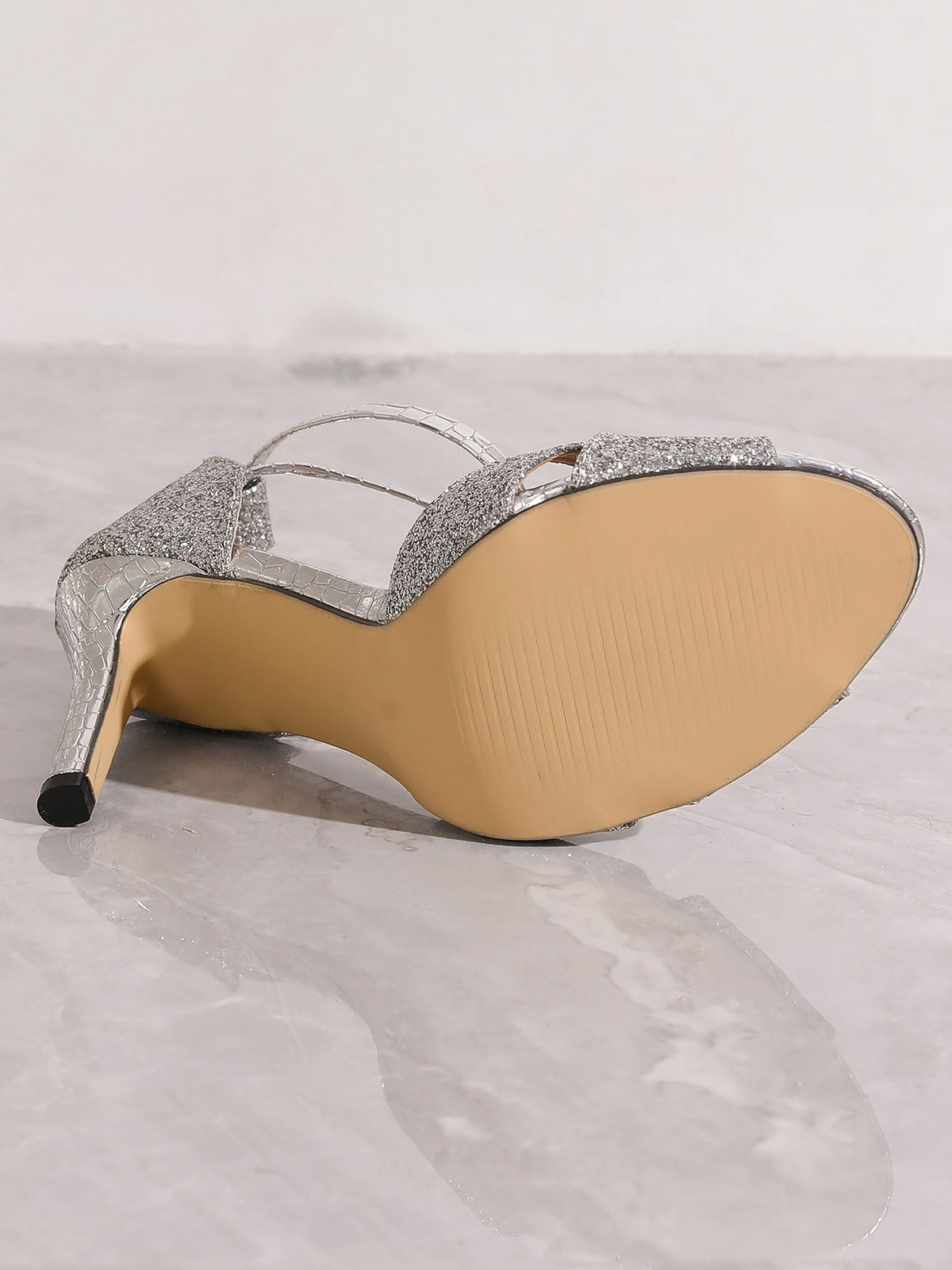 Sienna | Glitter Strappy High Heel Sandals with Ankle Strap