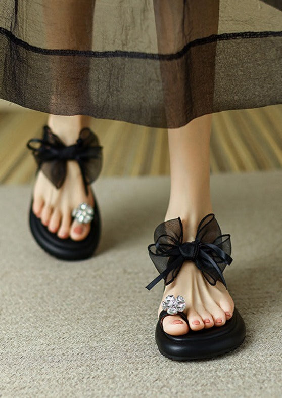 Saskia | Bow Detail Slip-On Summer Sandals
