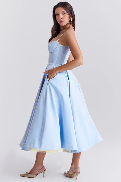 Cordelia | Full Skirt Midi Cocktail Dress