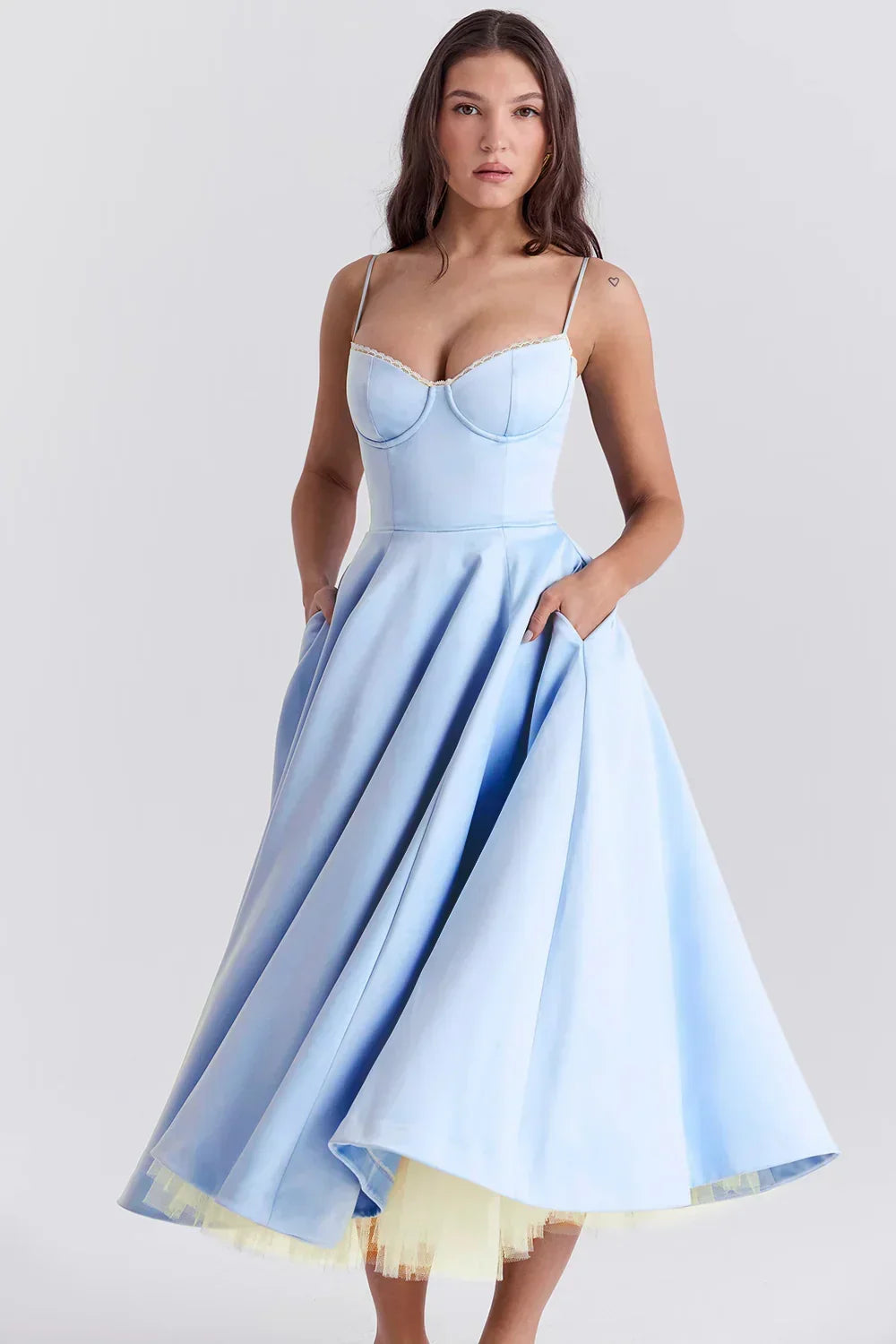 Cordelia | Full Skirt Midi Cocktail Dress