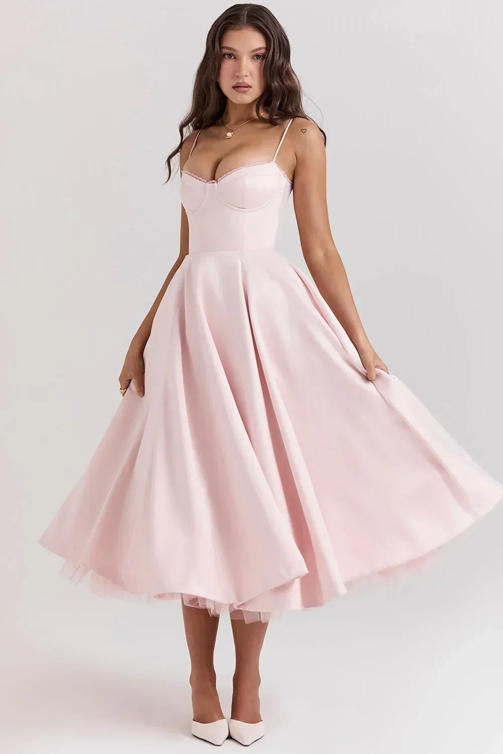 Cordelia | Full Skirt Midi Cocktail Dress