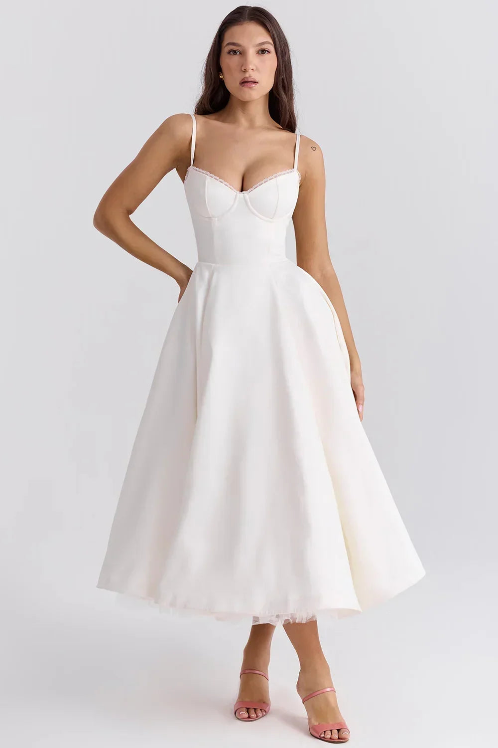 Cordelia | Full Skirt Midi Cocktail Dress