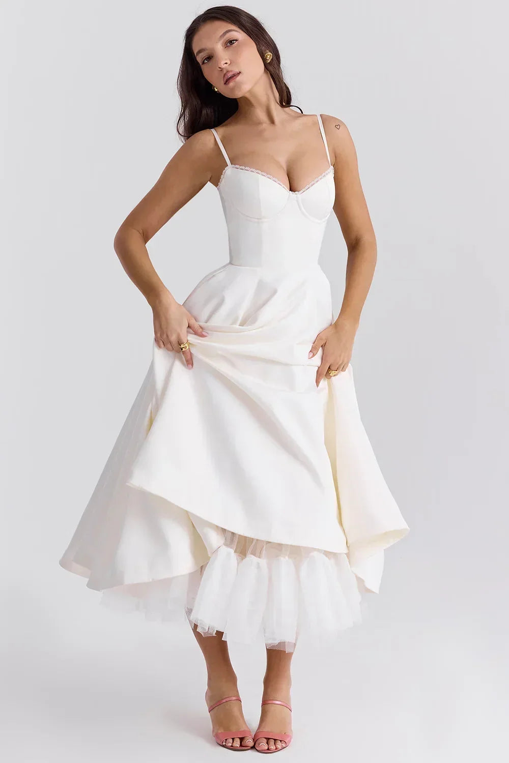 Cordelia | Full Skirt Midi Cocktail Dress
